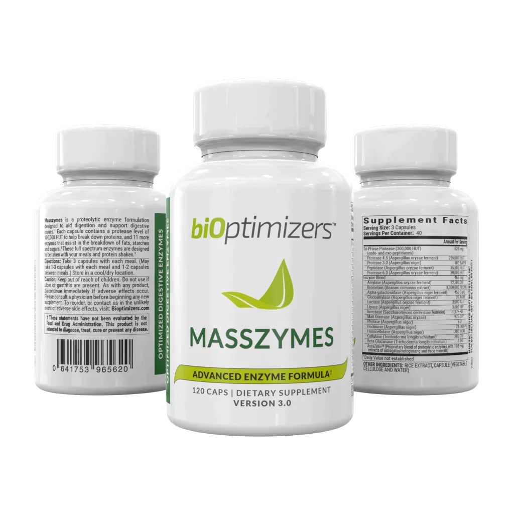 MASSZYMES (120ct) - DIGESTIVE ENZYME SUPPLEMENT (V3.0)